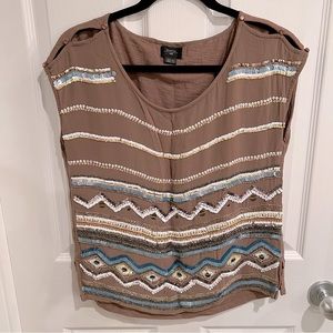 Anthropologie Beaded Top